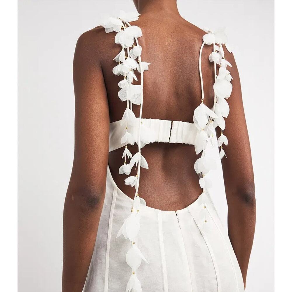 Zimmermann Dawning Linen-Silk Petal Midi Dress - 4 - Picture 3 of 6